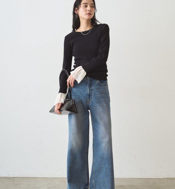  「リブレースニットプルオーバー」|ニット・セーター|