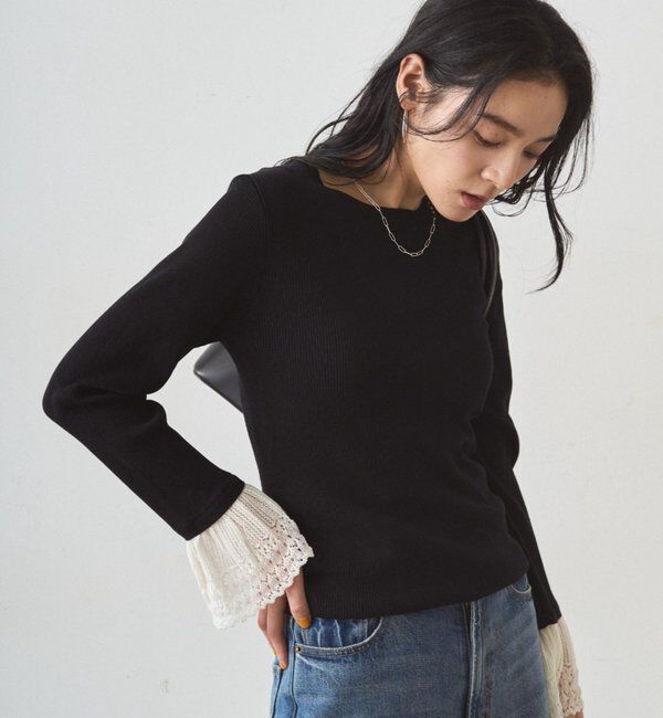  「リブレースニットプルオーバー」|ニット・セーター|