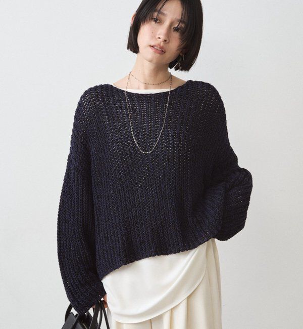  「オーバーニット」|ニット・セーター|ネイビー