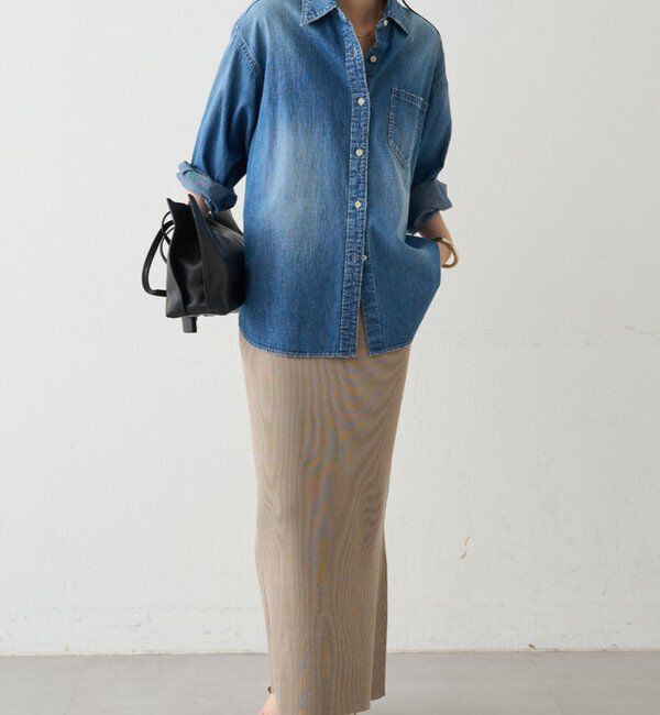  「リブセミフレアニットスカート」|スカート|