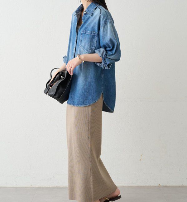  「リブセミフレアニットスカート」|スカート|