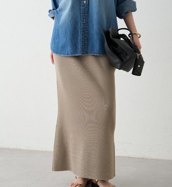  「リブセミフレアニットスカート」|スカート|
