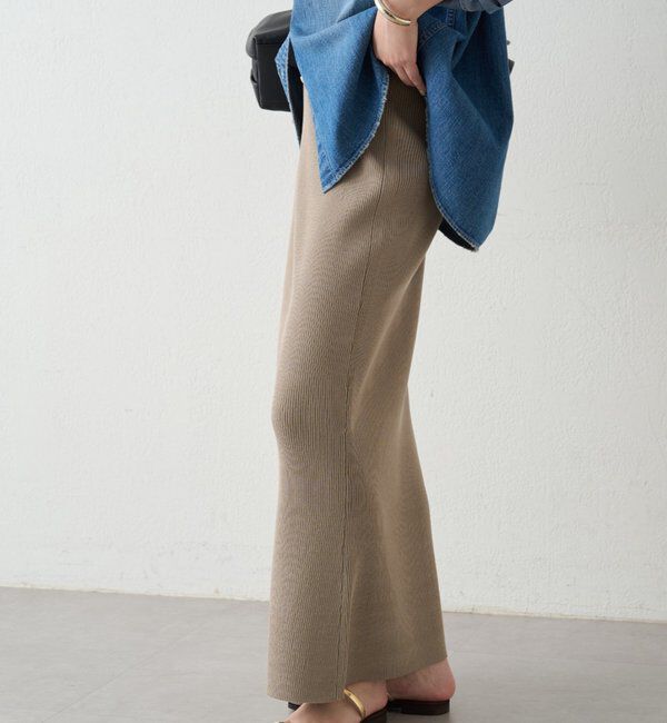  「リブセミフレアニットスカート」|スカート|