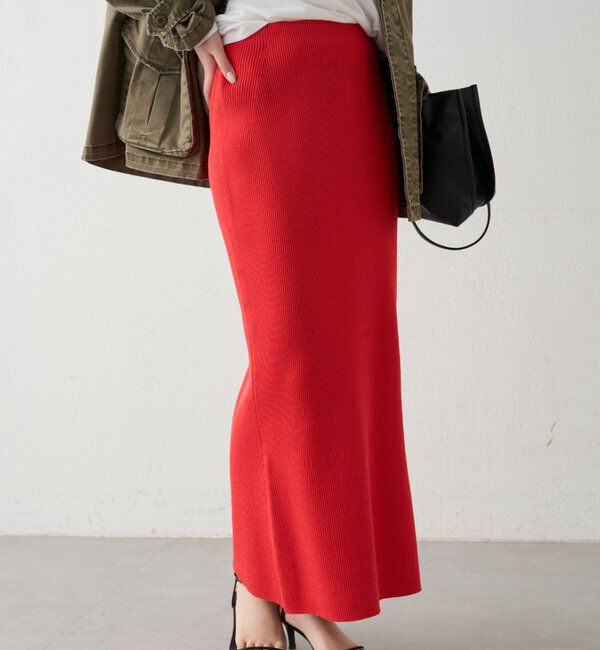  「リブセミフレアニットスカート」|スカート|