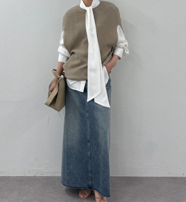  「ギマ鹿子ポンチョニットベスト」|ニット・セーター|