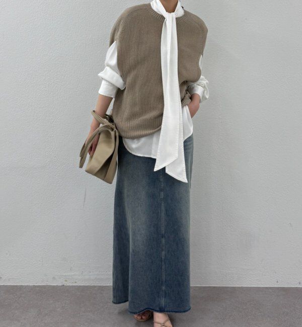  「ギマ鹿子ポンチョニットベスト」|ニット・セーター|