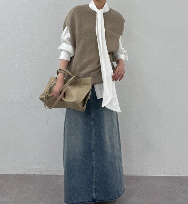  「ギマ鹿子ポンチョニットベスト」|ニット・セーター|