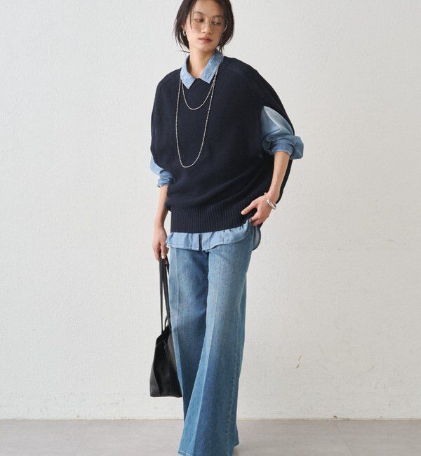  「ギマ鹿子ポンチョニットベスト」|ニット・セーター|