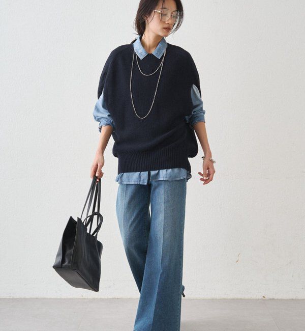  「ギマ鹿子ポンチョニットベスト」|ニット・セーター|