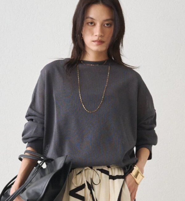  「和紙天竺ニット」|ニット・セーター|チャコールグレー