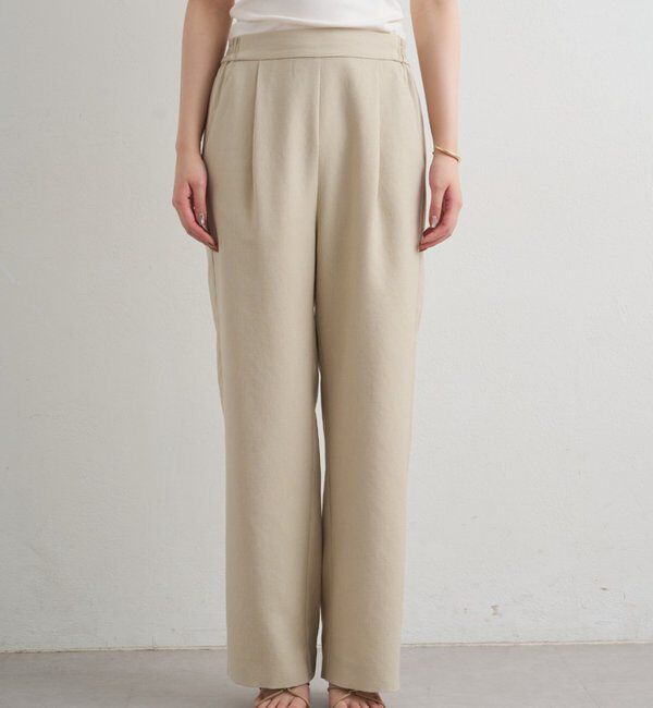  「麻調合繊タックパンツ」|チノ|