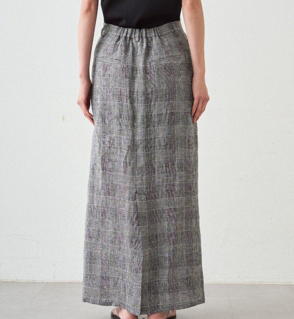  「チェックリネンマキシスカート」|スカート|