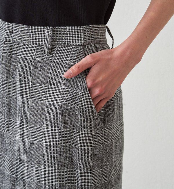  「チェックリネンマキシスカート」|スカート|
