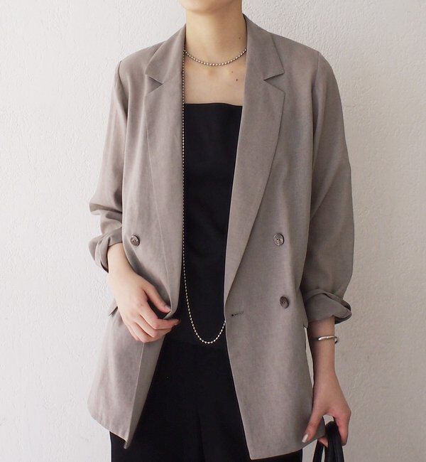  「リネンライクシアージャケット」|ベスト・ジレ|グレー