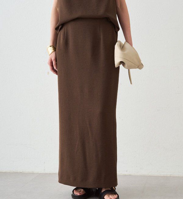  「ダブルジョーゼットタイトスカート」|スカート|ブラウン