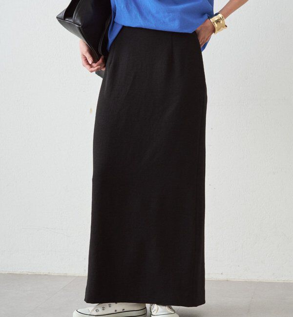  「ダブルジョーゼットタイトスカート」|スカート|ブラック