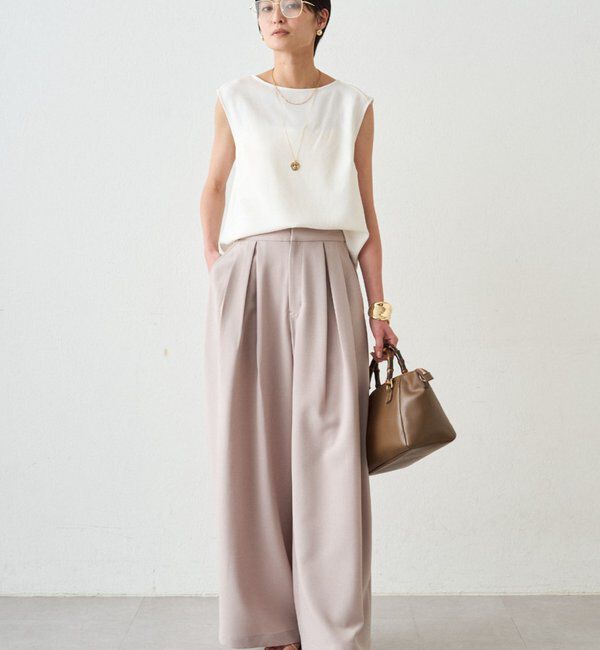  「タックワイドルーズパンツ」|チノ|