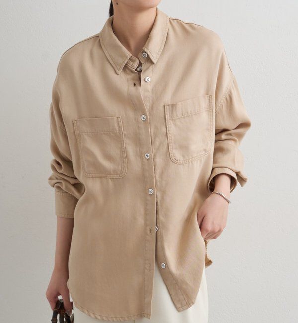  「【全骨格対応！自分サイズで、理想の体型カバー】フルイドデニムシャツ」|シャツ・ブラウス|