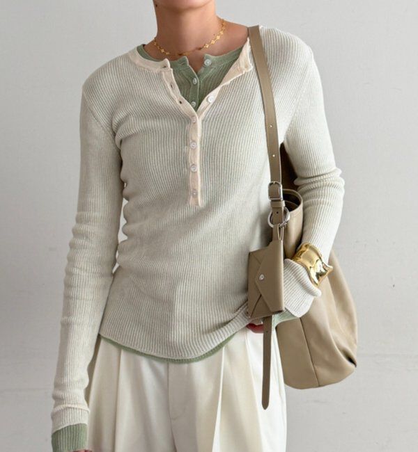  「シアーリブヘンリーニット」|ニット・セーター|