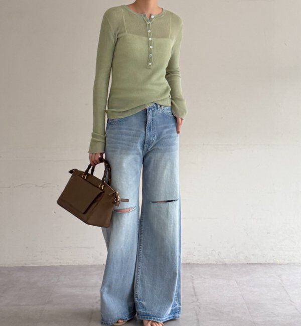  「シアーリブヘンリーニット」|ニット・セーター|