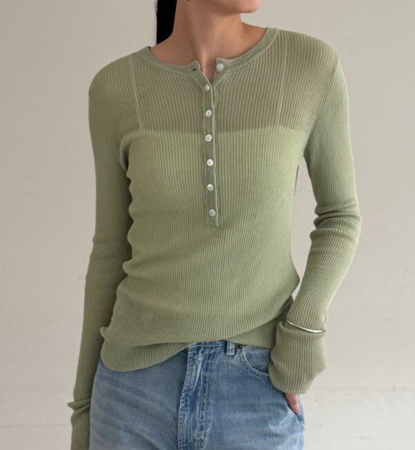  「シアーリブヘンリーニット」|ニット・セーター|