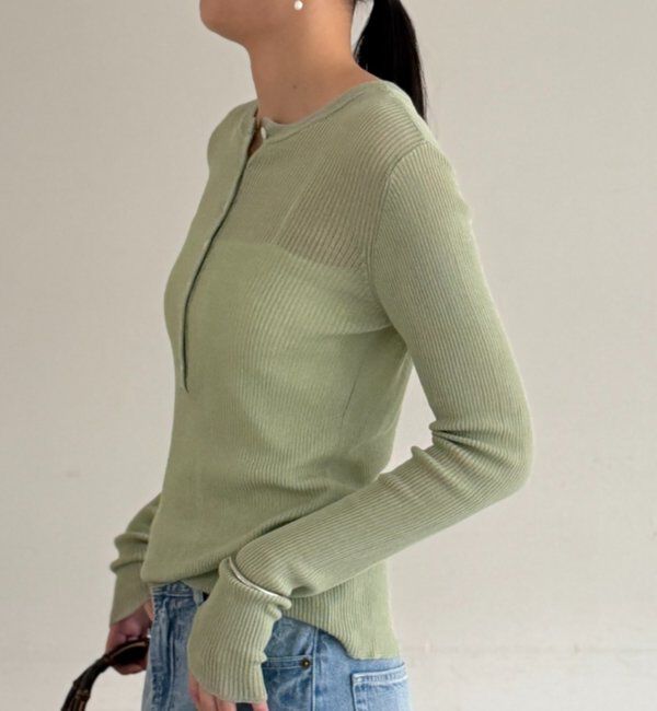  「シアーリブヘンリーニット」|ニット・セーター|