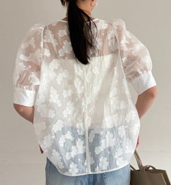  「シアージャガードパフブラウス」|シャツ・ブラウス|