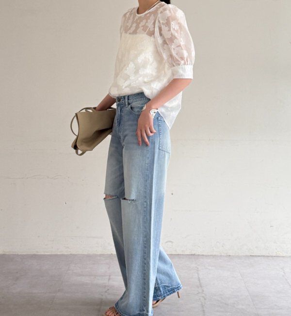  「シアージャガードパフブラウス」|シャツ・ブラウス|