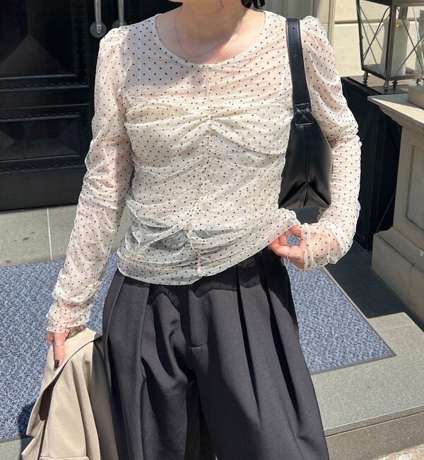  「【人気のため再販！セレモニーにも◎】フロッキードットブラウス」|シャツ・ブラウス|