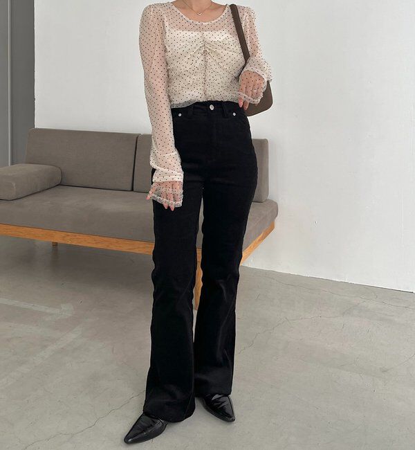  「【人気のため再販！セレモニーにも◎】フロッキードットブラウス」|シャツ・ブラウス|