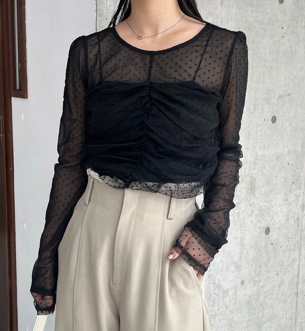  「【人気のため再販！セレモニーにも◎】フロッキードットブラウス」|シャツ・ブラウス|