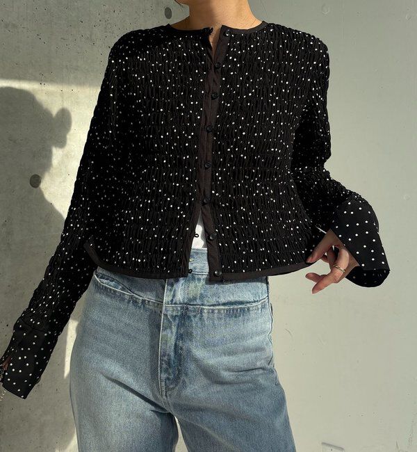  「ドットシャーリングブラウス」|シャツ・ブラウス|ブラック