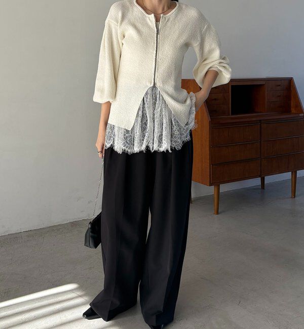  「スラブジップパフカーディガン」|カーディガン|