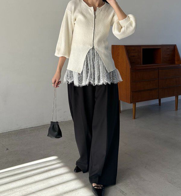  「スラブジップパフカーディガン」|カーディガン|