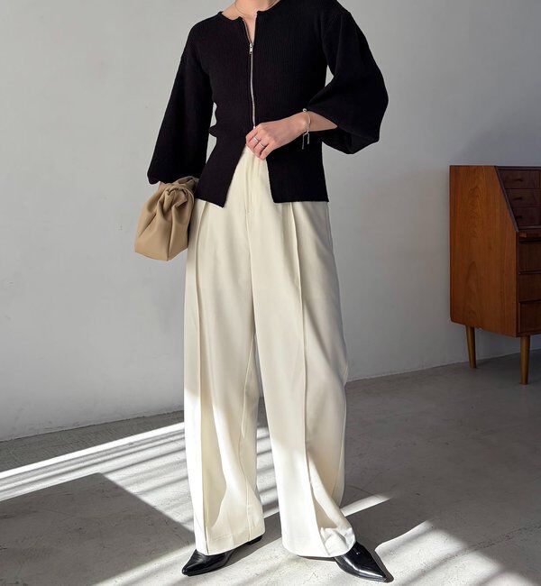  「スラブジップパフカーディガン」|カーディガン|