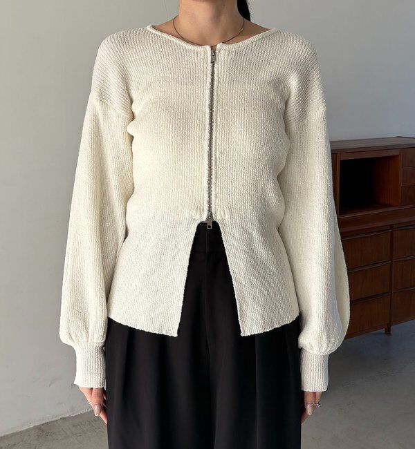  「スラブジップパフカーディガン」|カーディガン|