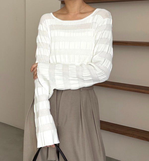  「ランダムリブプルオーバー」|ニット・セーター|