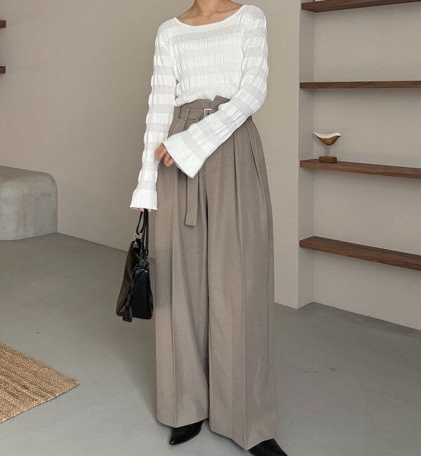  「ランダムリブプルオーバー」|ニット・セーター|