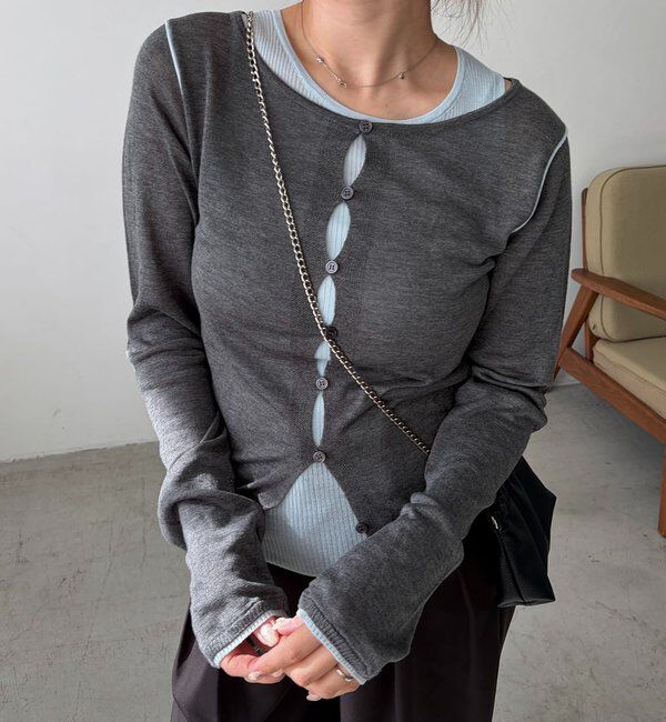  「タンクSETアームラインカーディガン」|カーディガン|