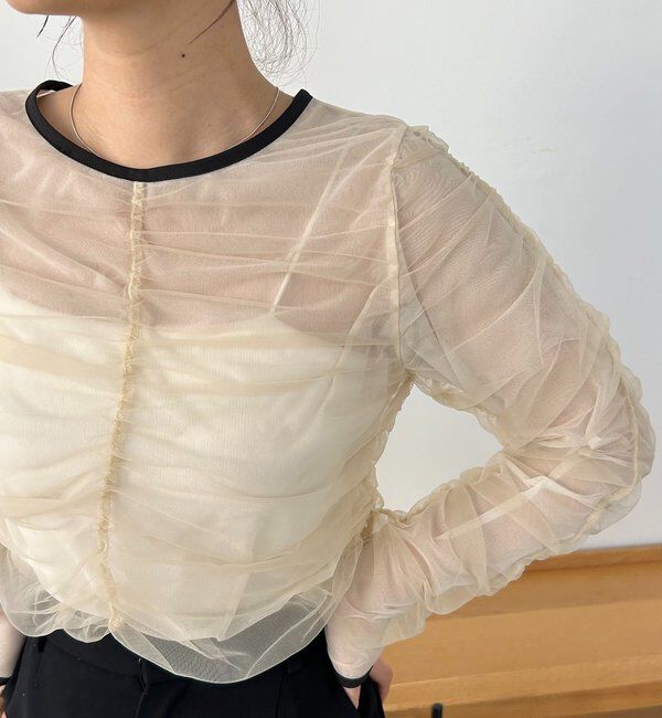  「チュールギャザーブラウス」|シャツ・ブラウス|