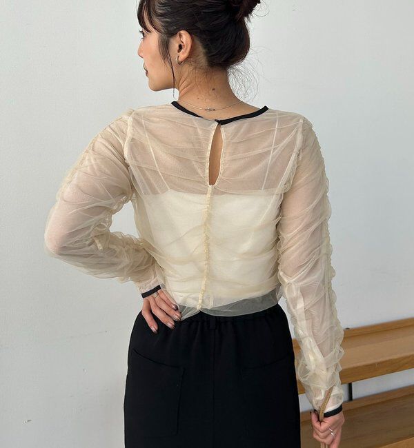  「チュールギャザーブラウス」|シャツ・ブラウス|