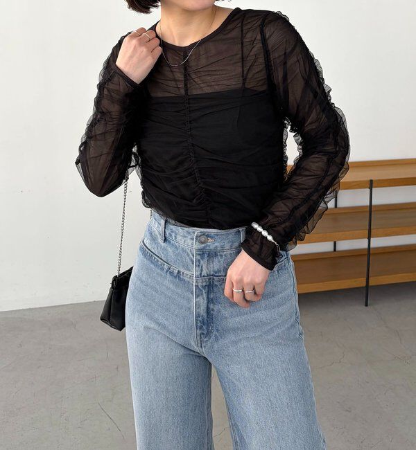  「チュールギャザーブラウス」|シャツ・ブラウス|