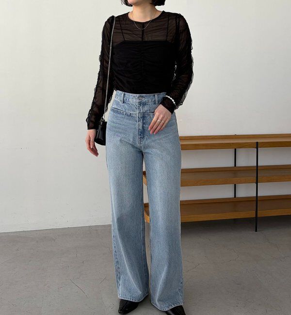  「チュールギャザーブラウス」|シャツ・ブラウス|