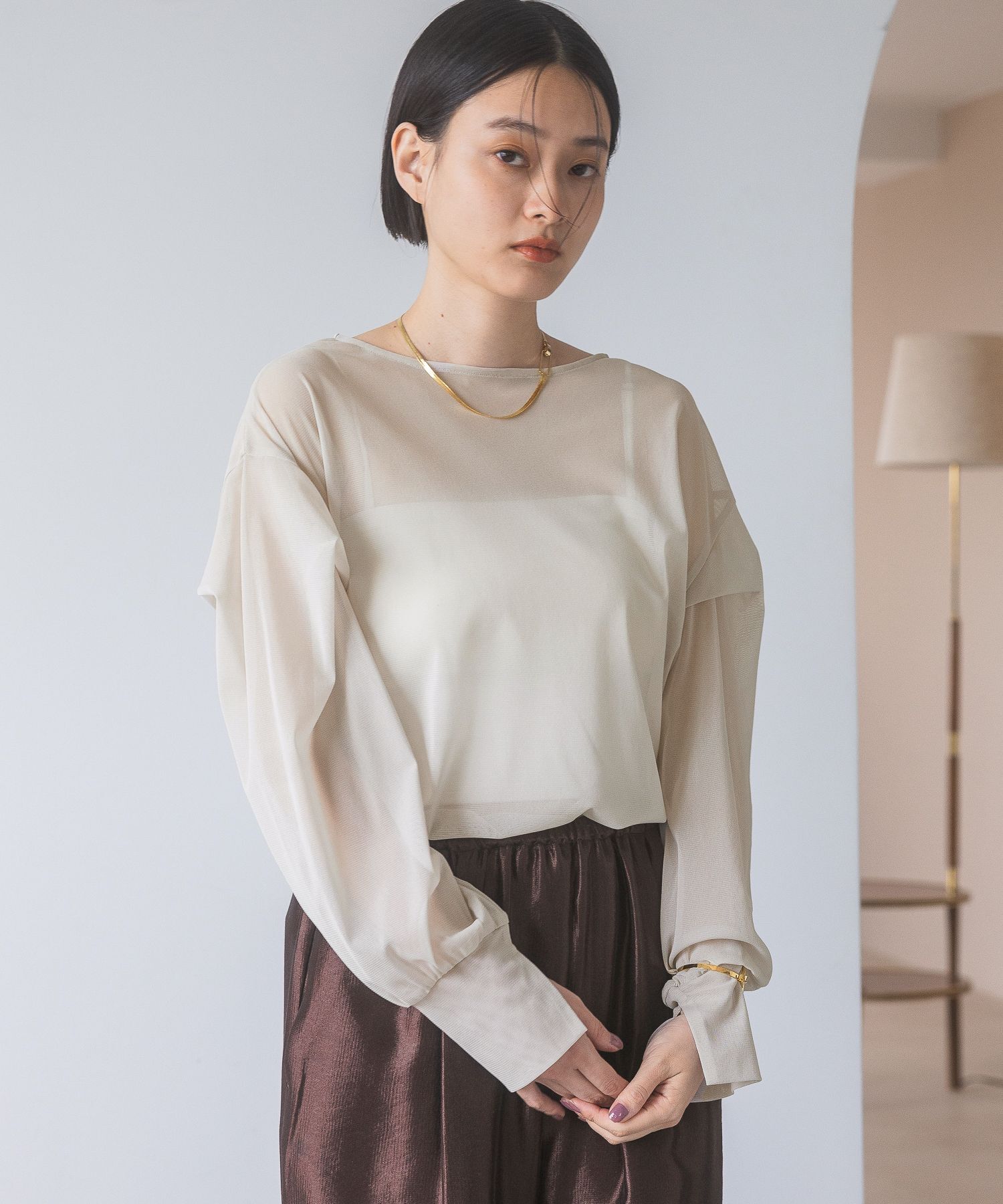 A part by 「チュールパフプルオーバー長袖」|シャツ・ブラウス|