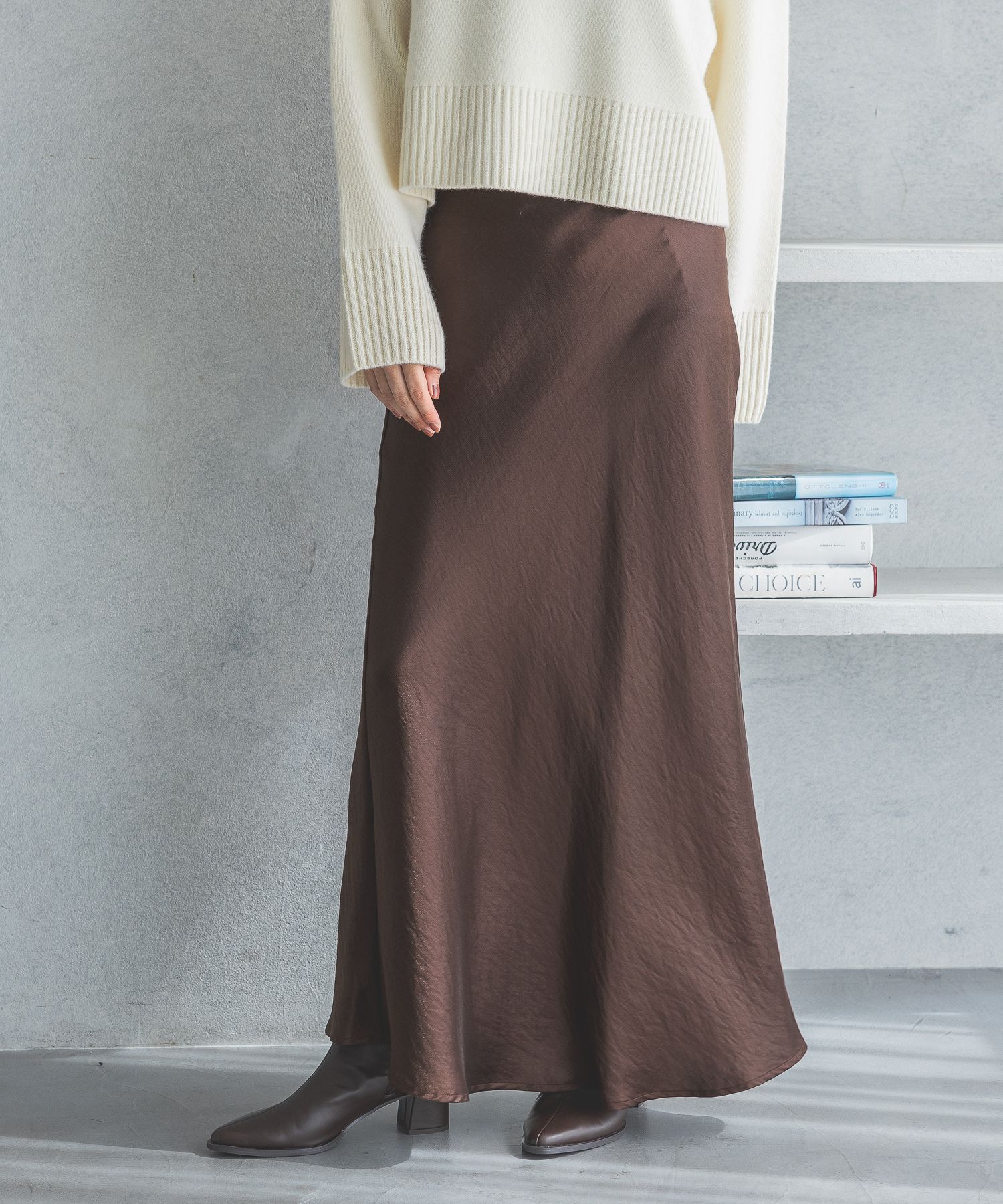 A part by 「ブライトナロースカート」|スカート|ブラウン