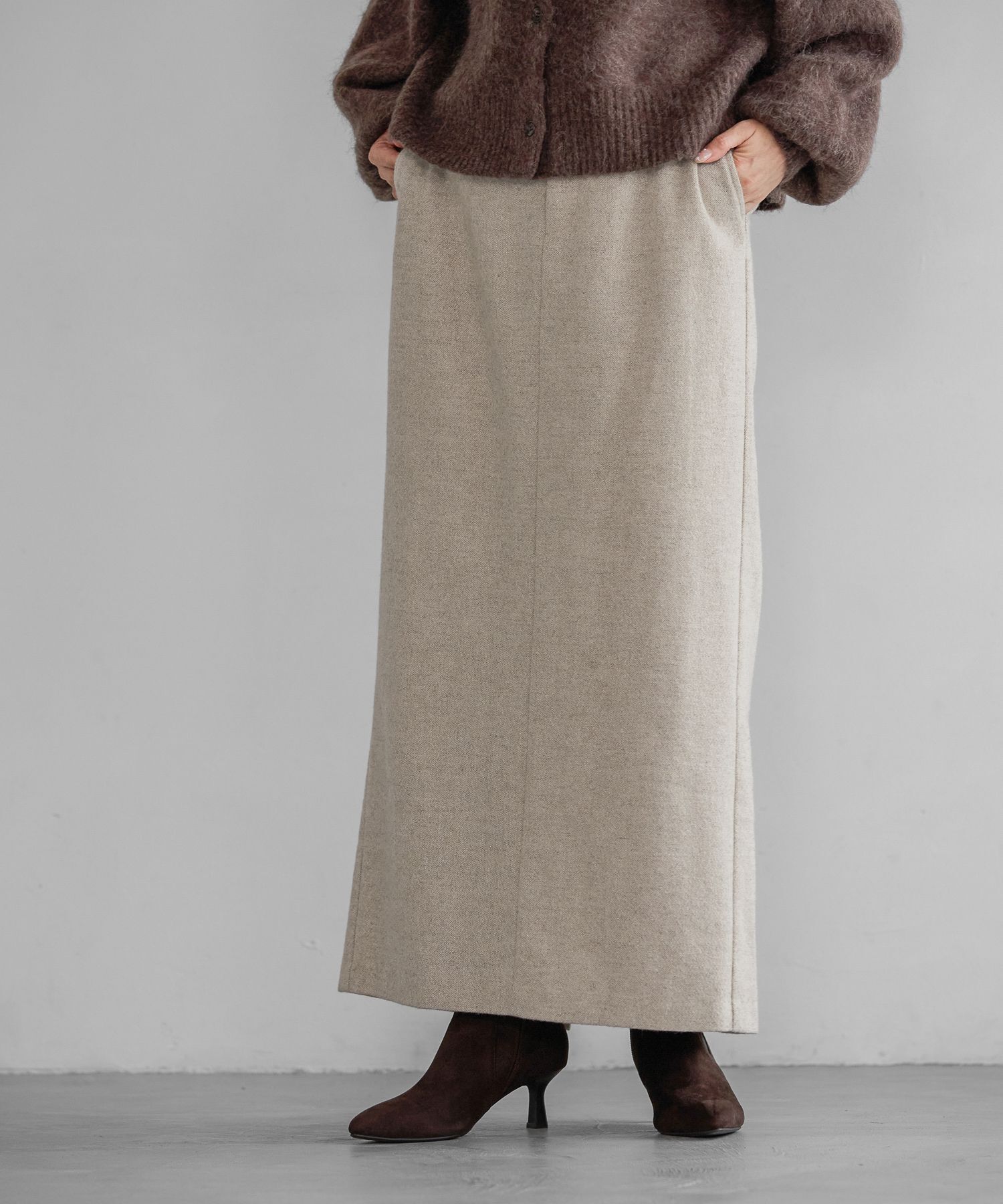 A part by 「シモーネラメツイードスカート」|スカート|ベージュ