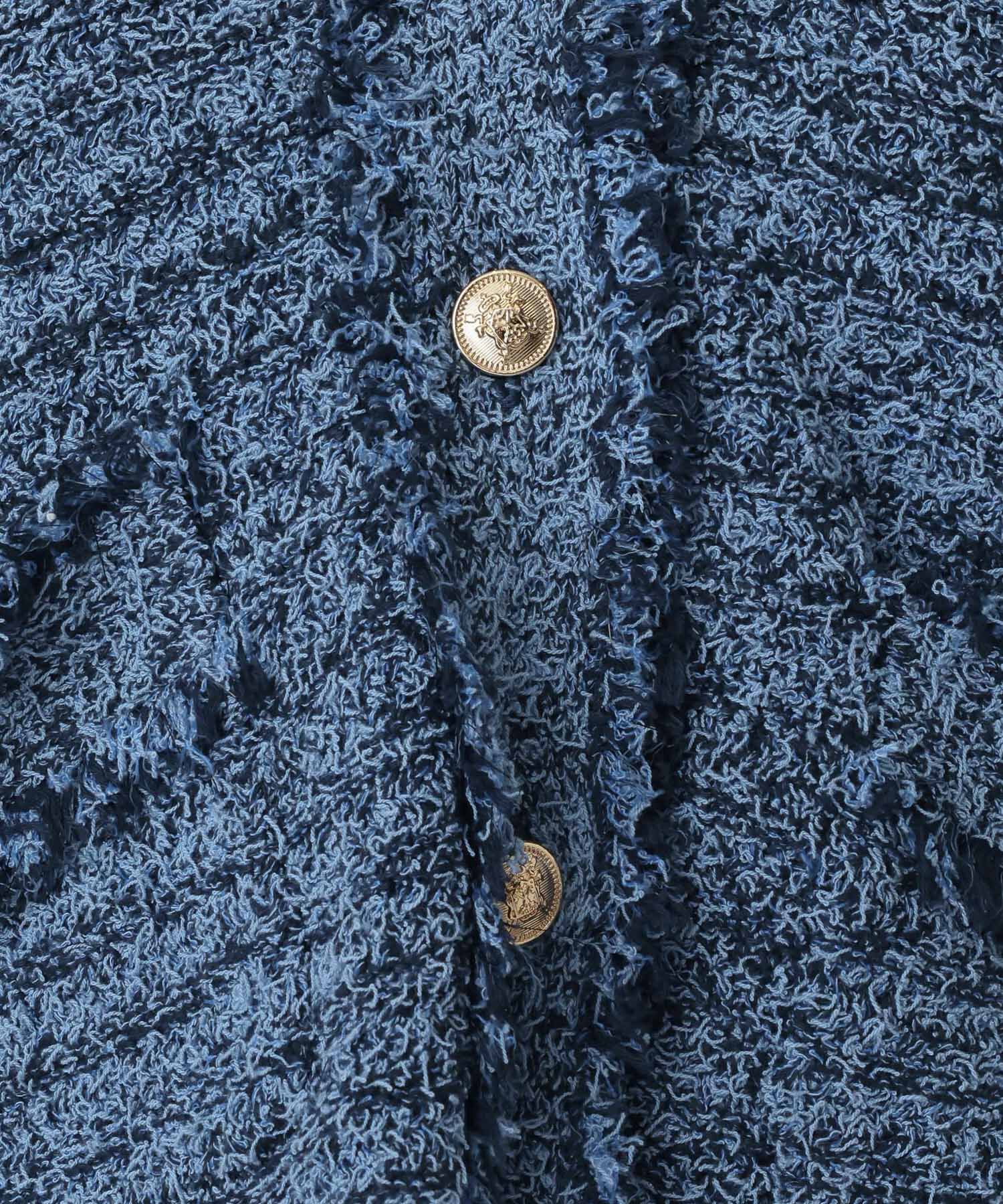 A part by 「フリンジツイードニットVネックカーディガン」|ニット・セーター|