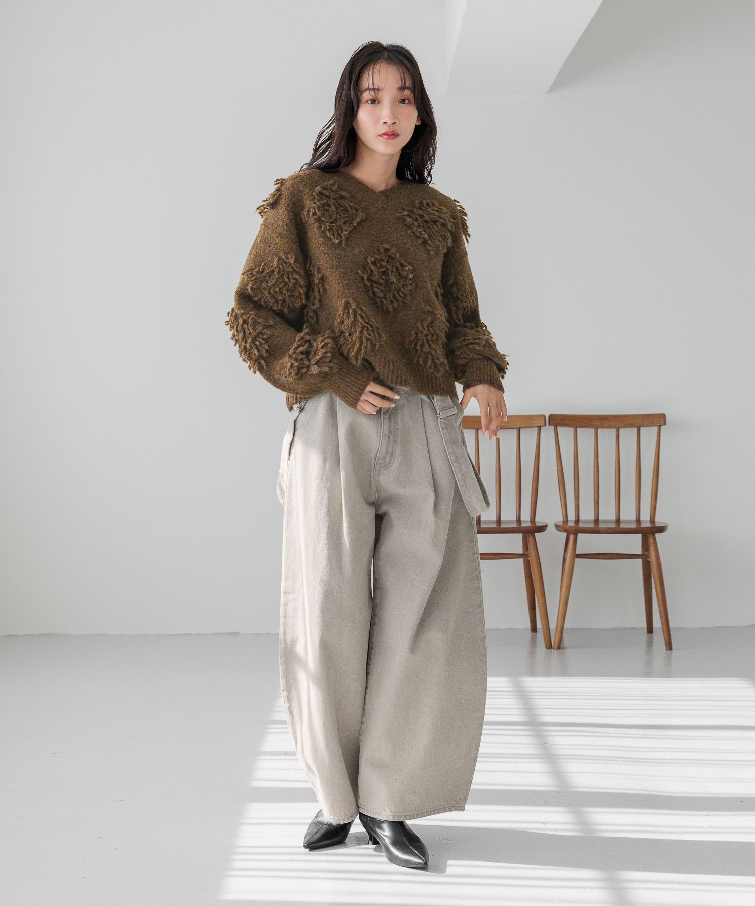 LOWRYS FARM「ＣＯＮＥサスツキカーブデニム」|デニム|