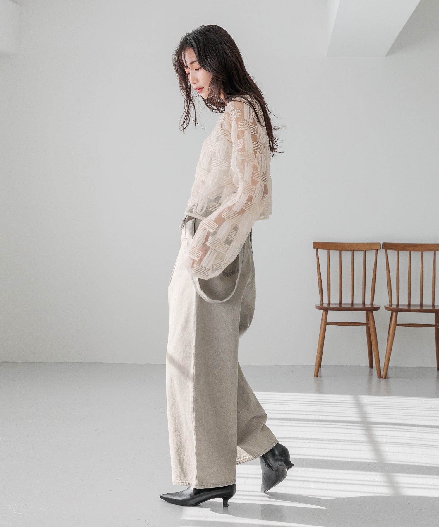 LOWRYS FARM「ＣＯＮＥサスツキカーブデニム」|デニム|