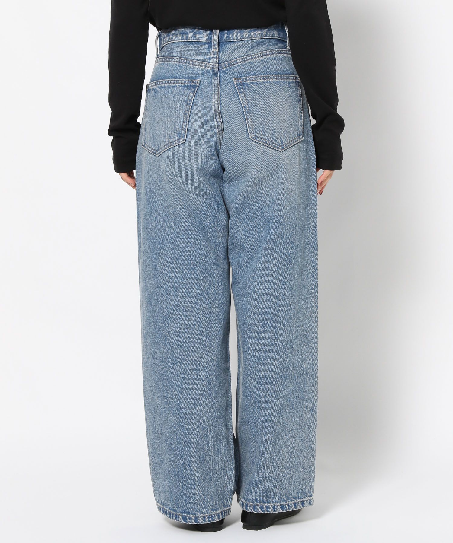 LOWRYS FARM「ワイドストレートデニムパンツ」|デニム|